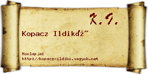 Kopacz Ildikó névjegykártya