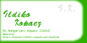 ildiko kopacz business card